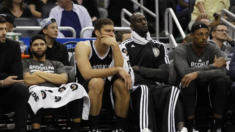 Deron Williams, Brook Lopez, Kevin Garnett and Paul Pierce